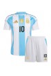 Argentina Lionel Messi #10 Babyklær Hjemme Fotballdrakt til barn Copa America 2024 Korte ermer (+ Korte bukser)